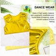 thumbnail image 6 of iiniim Girls Shiny Sequins Performance Crop Tops Kids Sleeveless Hip Hop Tank Top Vest 3-116 Gold 12-14, 6 of 7