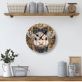 thumbnail image 3 of Eveokoki Watercolor Sunflower Wooden Wall Clock 12in Silent Non-Ticking Battery Operated Clock, Rustic Country Style Clocks for Bedroom, Kitchen, Home, Living Room, Office, Hotel, 3 of 4