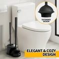 thumbnail image 2 of Propuri 2 in 1 Toilet Brush and Plunger Set, Extended Handle Plunger,Bathroom Cleaning Tools,Toilet Brush Plunger Combo,Black,1 Pack, 2 of 6
