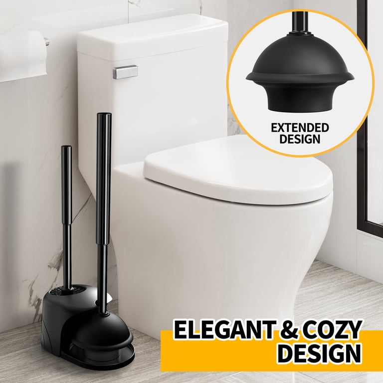 Propuri 2-Pack 2-in-1 Toilet Brush and Plunger Set, Black photo 3