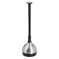 thumbnail image 6 of mDesign Bathroom Toilet Bowl Plunger and Cover - Black/Brushed Stainless Steel, 6 of 6