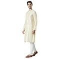 thumbnail image 4 of Ethnix Men's Indian Staple Classic Collar Plain Comfortable Long Kurta Tunic; Beige; SM, 4 of 4