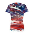 thumbnail image 5 of OAVQHLG3B 4th of July Outfits for Women American Flag T Shirt Summer Tops for Women Tops Printe Casual Loose Fit Tee Shirts Blouse Print V-neck Shirt, 5 of 5