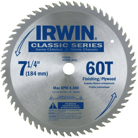 Irwin 15530ZR Finishing and Plywood Circular Saw Blade