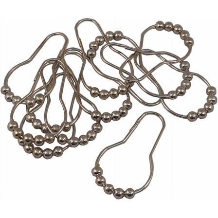 12 Pieces Stainless Steel Shower Curtain Roller Hook Rings, Chrome