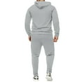 thumbnail image 6 of Hearthz Sweatsuits for Men 2 Piece Winter Fleece Hoodies and Cargo Sweatpants Set Drawstring Elastic Waisted Straight Leg Mens Sweatsuits with Kangaroo Pocket, 6 of 7