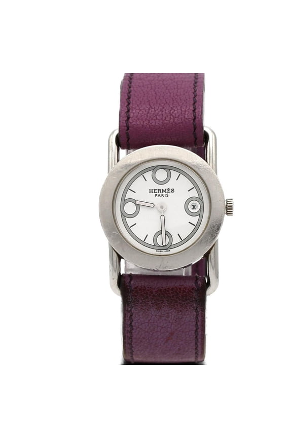 Pre-Owned Hermes Barenia Ronde BR1.210 SS Quartz Watch