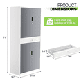 thumbnail image 2 of Magshion 71" Metal Garage Storage Cabinet with Locking Doors & Drawer, Adjustable Shelves for Home, Office, Grey White, 2 of 10