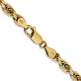 thumbnail image 3 of 14K Yellow Gold Rope Chain Necklace 20 inch 4.5 mm Diamond-cut Quadruple Lobster Clasp, 3 of 4