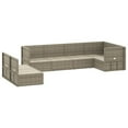 thumbnail image 2 of vidaXL 7 Piece Garden Lounge Set with Cushions Grey Poly Rattan, 2 of 5