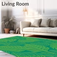 thumbnail image 2 of ODIKA 6'x9' Machine Washable Non-Slip Area Rug, Tropical Palm Frond Fleece Bathroom with Botanical Design High Traffic Rug, Green, 704945, 2 of 7