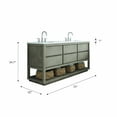 thumbnail image 5 of Water Creation Oakman 72" Double Sink Wood Bath Vanity with Mirrors in Gray Oak, 5 of 10