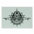 thumbnail image 1 of Black and White Cutting Board, Lotus Flower Tattoo Art Doodle Purity Flourish Illustration, Decorative Tempered Glass Cutting and Serving Board, Small Size, Black White, by Ambesonne, 1 of 1