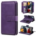 thumbnail image 1 of SaniMore Versatile Case for iPhone 14 6.1", Durable PU Leather Case Card Slots Flip Kickstand Magnetic Closure Anti-drop Shockproof Full Body Protective Wallet Business Case For iPhone 14, Purple, 1 of 14