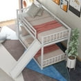 thumbnail image 3 of [US IN STOCK] Twin over Twin Bunk Bed with Convertible Slide and Stairway, White, 3 of 9