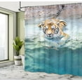 thumbnail image 4 of Ambesonne Savannah Shower Curtain, Bengal Tiger in the Wild, 69"Wx75"L, Mustard Cream Teal, 4 of 4
