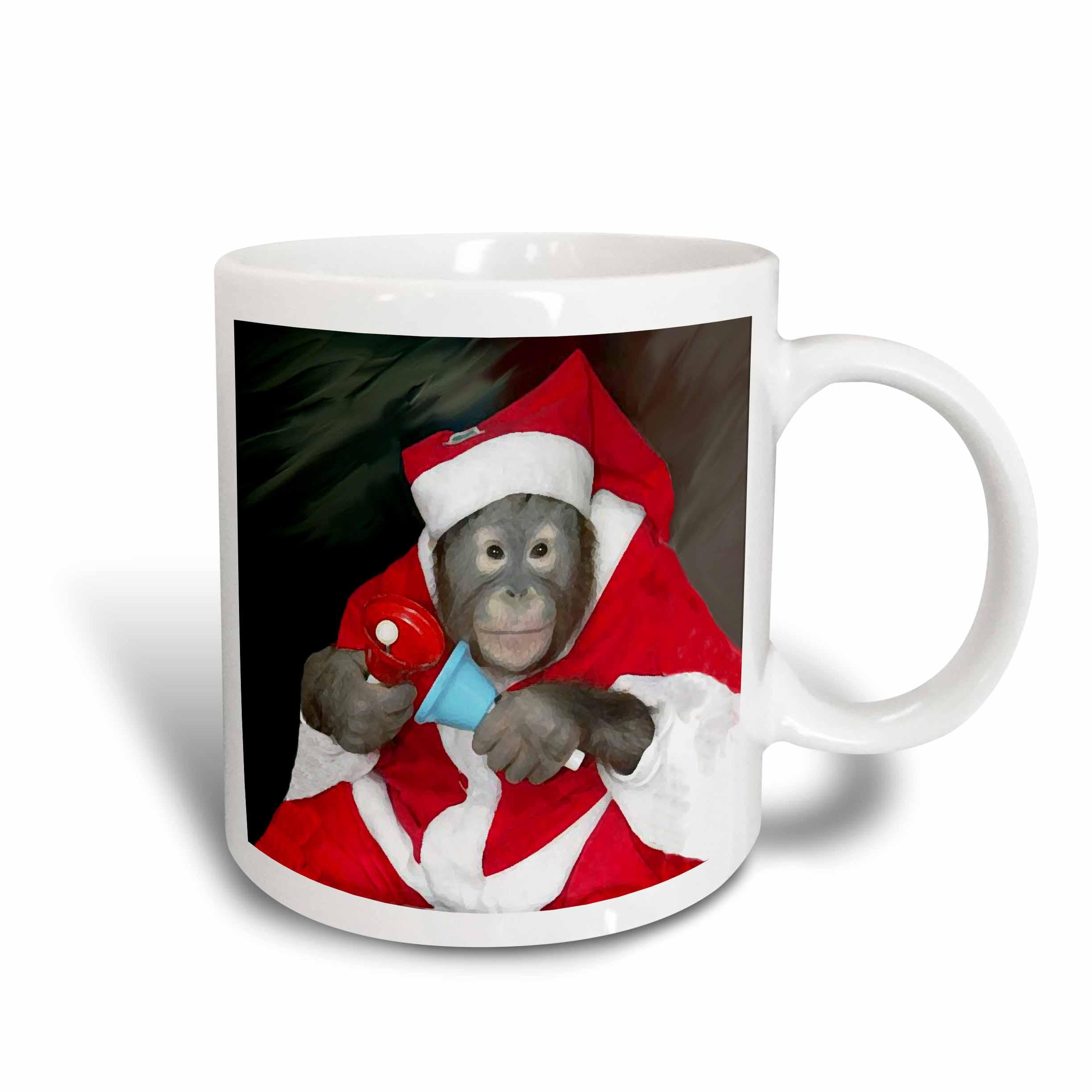 15-Ounce 3dRose Christmas Monkey Mug 