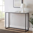 thumbnail image 2 of Lowell 42" Open Box Geometric Frame Sofay Table in Faux White Marble/Black, 2 of 6