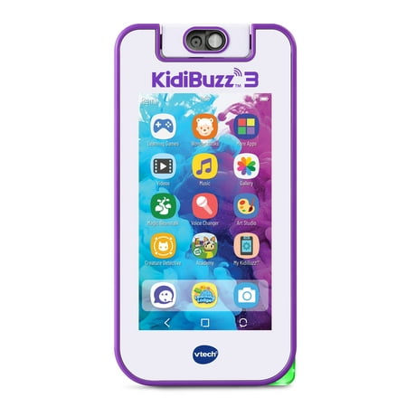 VTech® KidiBuzz™ 3 Purple Smart Device, KidiCom Chat™ & Close-Up Lens