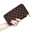 thumbnail image 6 of Coolmade Women’s Checkered Zip Around Wallet and Phone Clutch - RFID Blocking with Card Holder Organizer - PU Vegan Leather, 6 of 8