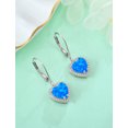thumbnail image 6 of VESITIM Blue Opal Dangle Drop Earrings Women Sterling Silver Opal Jewelry Heart Shaped Birthstone Leverback Earring as Gift, 6 of 7
