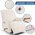 thumbnail image 3 of TAOCOCO Recliner Chair Slipcovers Non-Slip Reclining Armchair Covers Washable Recliner Protector Cover with Pockets, Beige, 3 of 10