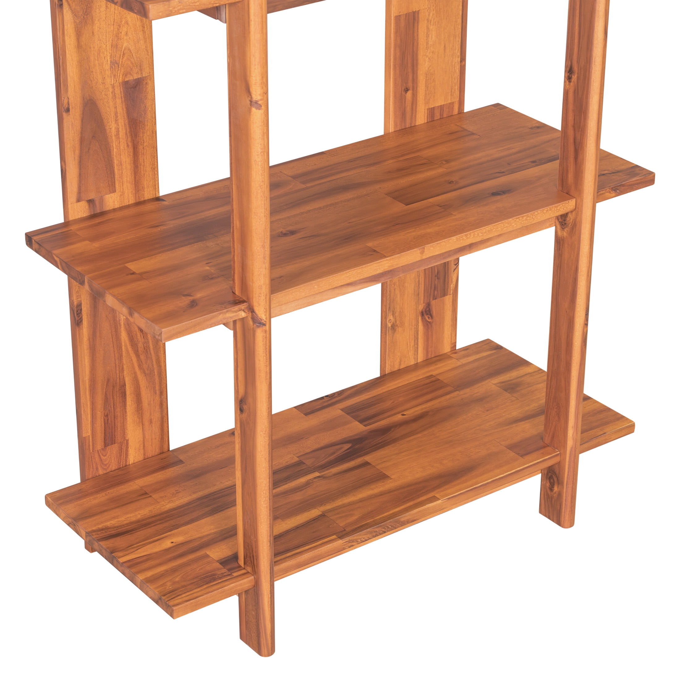 Christopher Knight Home 4-Tier Open Bookcase, 70.2" Solid Acacia Wood Modern Display Bookshelf, Teak Finish