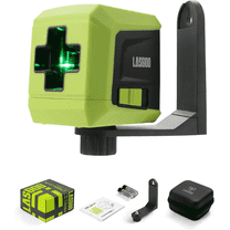 LASGOO Laser Level Cross Line Self-Leveling Green Beam with 360° Magnetic Rotating Stand, for Picture Hanging and Construction,100FT Range, LG-CROSS