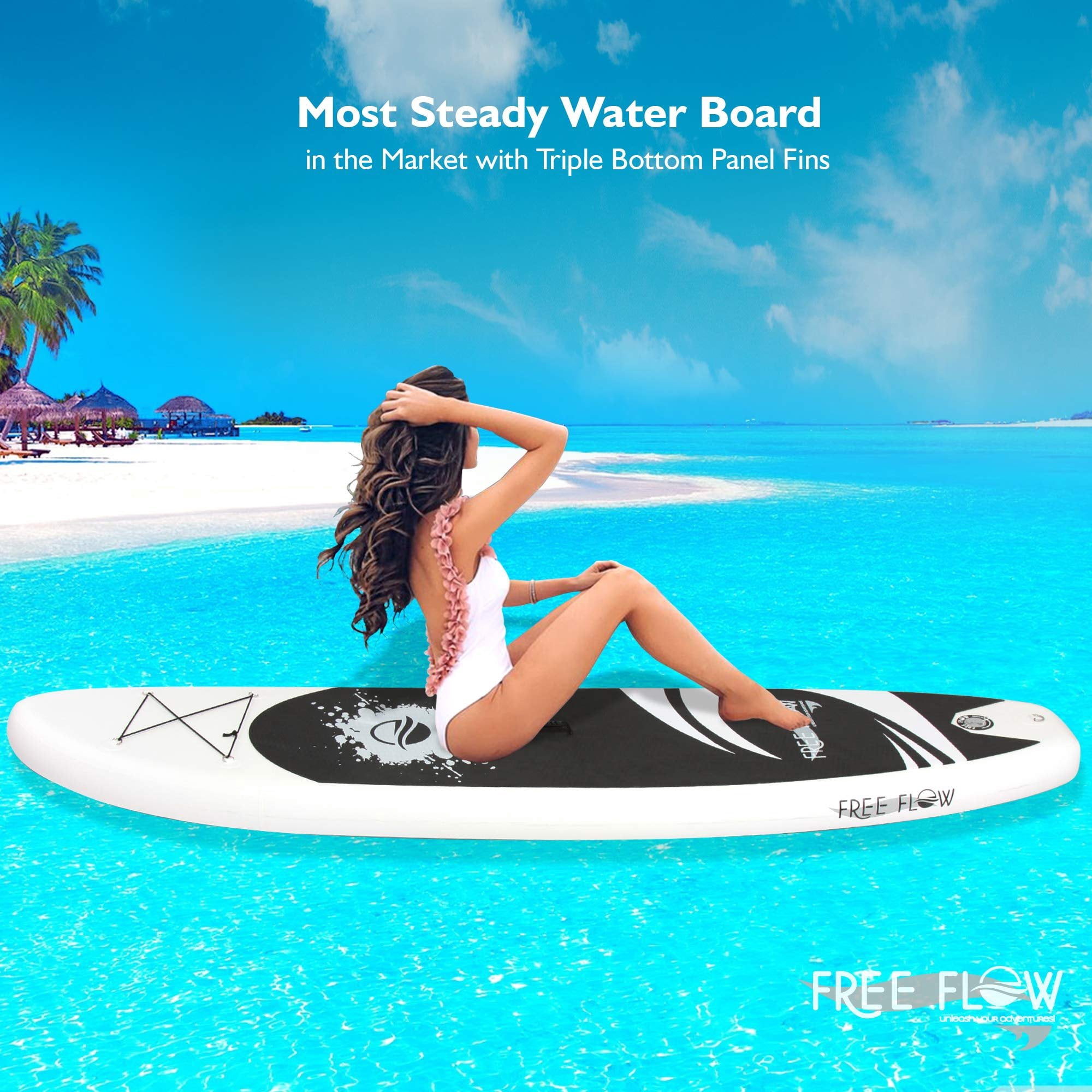 SereneLife Set of 2 Inflatable Stand Up Paddle Boards - 10 Standup SUP Paddle Boards with Manual Air Pump, Safety Leash, Paddleboard Repair Kit, Storage Bag - 275 lbs. Capacity