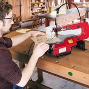 M optimized 16-Inch Variable Speed Scroll Saw with LED Light, Easy-Access Blade Changes and Extra-Large Adjustable Tilting Work Table, Red
