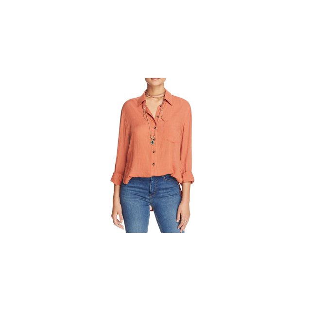 Free People That's A Wrap - Camiseta con botones para mujer, color rojo, XS