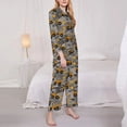 thumbnail image 3 of Honeii Retro Excavator print Women's Pajama Sets Long Sleeve Button Down Sleepwear Nightwear Soft Pjs Lounge Sets-X-Large, 3 of 7