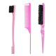 thumbnail image 1 of Juego de peines para peinar el cabello de 3 piezas, cepillo para el cabello con cola de rata, cepillo para bordes para cepillar, peinar y alisar el cabello para mujeres (rosa), 1 of 4