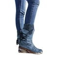 thumbnail image 3 of Audeban Womens Ankle Boots Shoes Ladies Biker Zip Lace Up Army Combat Winter Casual Bootie, 3 of 4