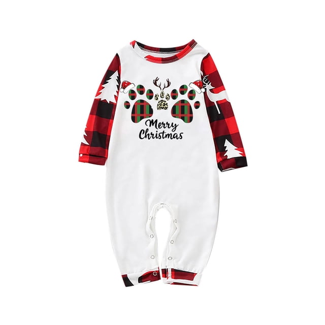 RKSTN Pyjamas de Noël Assortis pour Famille pour Femmes Hommes Couples Adultes Enfants, Hauts à Manches Longues à Col Rond+pantalons Longs Décontractés Doux Amples Grande Taille Ensemble de Pyjamas (Tout-Petit)