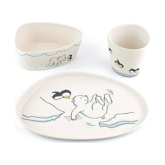 Polar Bear And Penguin -3pcs Kids Dinnerware Set