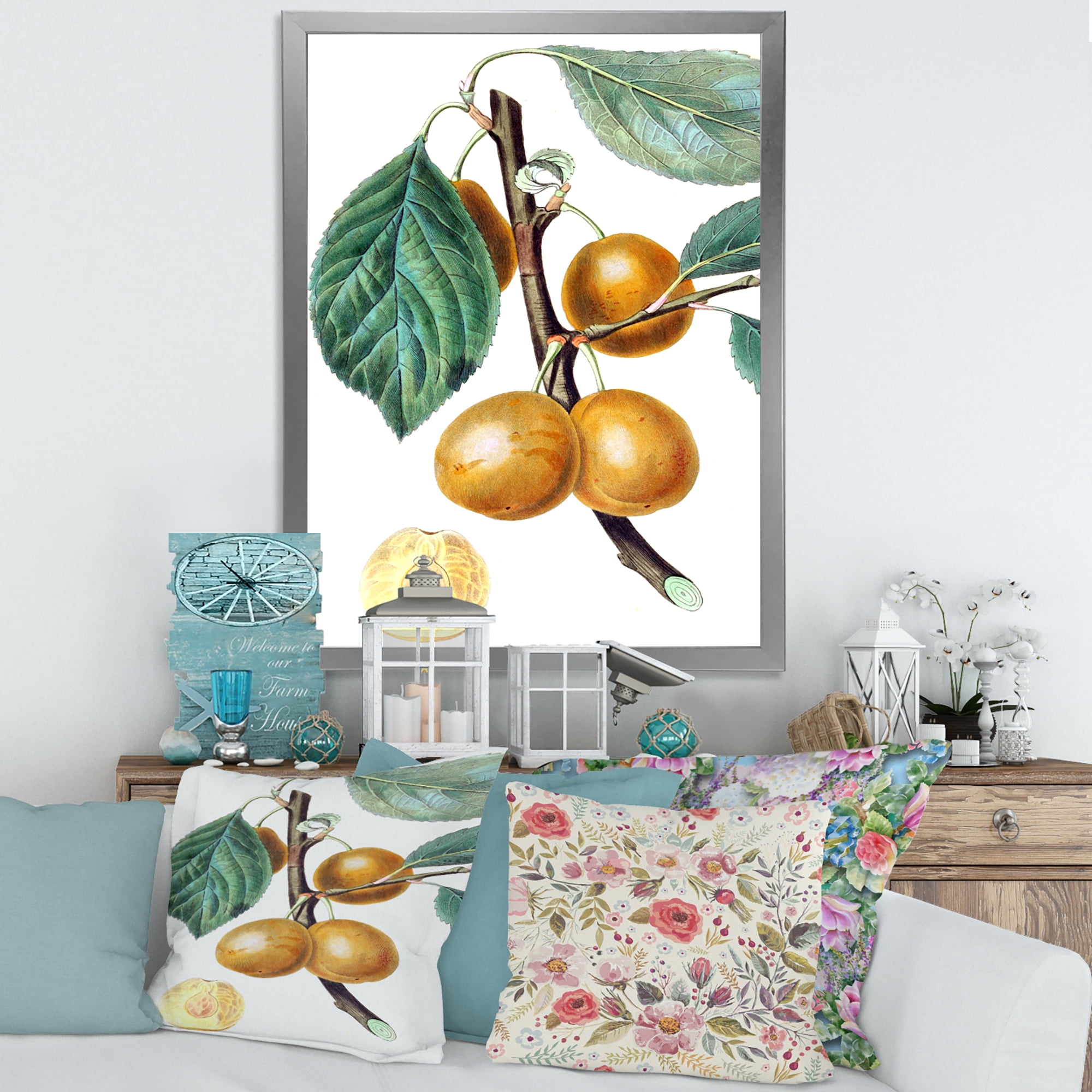 Designart 'Ancient Fruits II' Farmhouse Framed Art Print