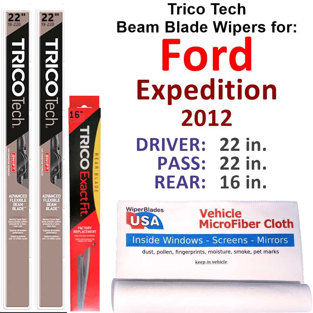 2012 Ford Expedition Beam Blade Wipers (Set of 3) w/Rear Wiper