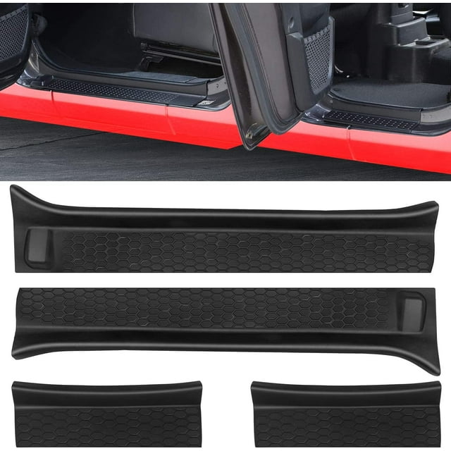Door Sill Guards Kit Rubber Door Entry Guards for Jeep Wrangler JL JLU Gladiator JT Door Accessories Parts Door Sill Protector Full Coverage Replacement ()
