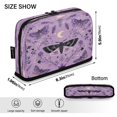 thumbnail image 3 of 8.3"x5.9" Large-Capacity Multi-Pocket Vertical Pencil Case Purple Moths, 3 of 7