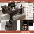 thumbnail image 6 of Gymax 66.5'' L Shaped Home Office Desk Corner Computer Desk Keyboard Tray Dark Brown, 6 of 10