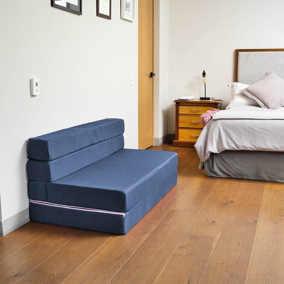 Sofá Cama Plegable - Matrimonial - Azul Marino MEMORY FOAM HOME SOFA CAMA COZY