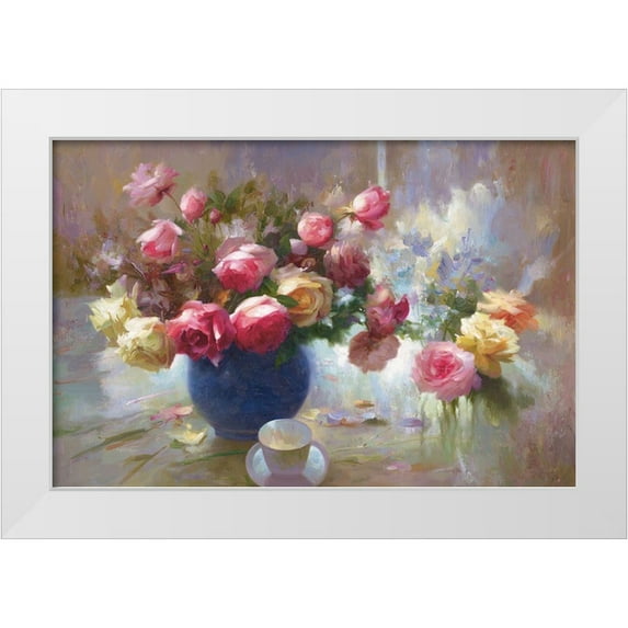 Adamczyk, Jacek 24x17 White Modern Wood Framed Museum Art Print Titled - Flowers with Light II