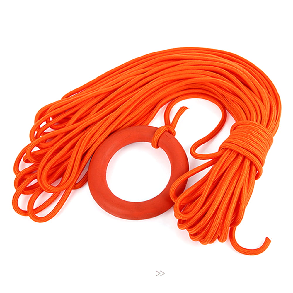 Water Floating Lifesaving Rope,PVC Reflective Throwing Rescue Rope with Hook,Strong Pulling Rings Lifesaving Equipment for Swimming Boating Fishing 