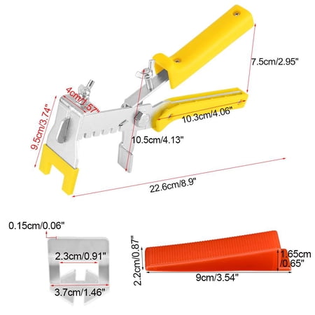 

ANGGREK Floor Wall Plastic Tile Leveling System Tools 600 x Clips + 200 x Wedges + 1 x Pliers Tile Level Spacer Tile Level Wedge