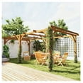 thumbnail image 2 of 20x10ft Wood Pergola, Outdoor Gazebo Grape Trellis - Dark Brown, 2 of 9