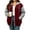 Wine-02, variant on Nugftut Hoodies for Women Plus Size Color Block Raglan Sleeve Pockets Zip Hooded Sweatshirts