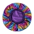 thumbnail image 2 of Krdevn Kids Shower Cap Elastic Full Hair Wrap Waterproof Shiny Metallic Pattern Bath Cap Fashion Reusable Hair Cover for Daily Use, 2 of 3