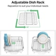thumbnail image 5 of Expandable Stainless Steel Dish Drying Rack with Drainboard and Utensil Holder, White, 5 of 7