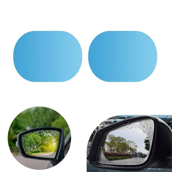 QZS Anti Fog Rear View Mirror Sticker,2 Pack Durable Rain Proof Film for Car Window,Portable Car Rear View Mirror Rainproof Film,5.7x3.9In